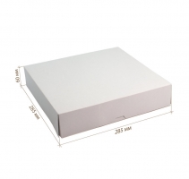 Коробка для торта белая 285х285х60 мм. в упаковке 60 шт