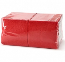 Салфетки бумажные 1-слойные 24х24 красные 400 штук в упаковке в коробке 18упаковок