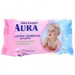 Влажные салфетки AURA Family 120шт/уп 12уп/кор