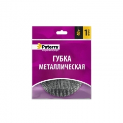 Губка металлическая "PATERRA" 40гр. 100шт/кор