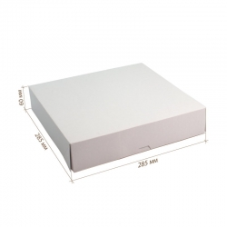 Коробка для торта белая 285х285х60 мм. в упаковке 60 шт