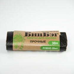 Мусорные пакеты БинБег ПРОЧНЫЕ (черные) , 30Л, ББ-30-02