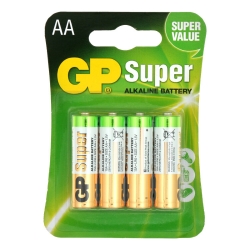 Батарейки алкалиновые "GP Super" АА,  блистер 4 шт.