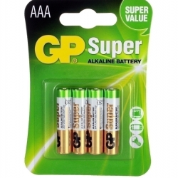 Батарейки алкалиновые "GP Super" ААА,  блистер 4 шт.