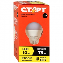Лампа светодиодная "Старт ECO Led GLS" Е-27/10W 3000К