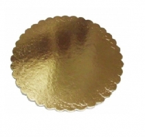 Подложка для торта фигурная (золото/белая) Д=34 / 3.2мм